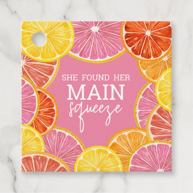 Étiquettes Cadeau Elle a trouvé sa Baby Shower de mariage (Devant)