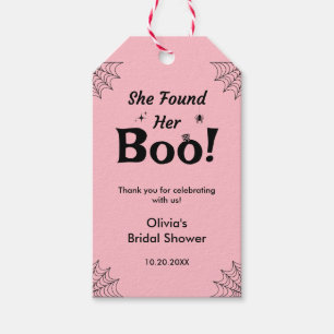 Étiquettes-cadeau Elle a trouvé sa Boo Fête prénuptiale d'Halloween 