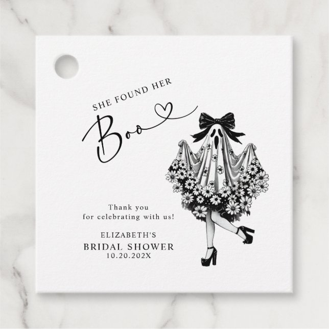 Étiquettes Cadeau Elle a trouvé sa chérie Shower de mariage Floral F (Devant)