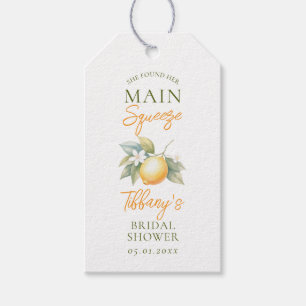 Étiquettes-cadeau Elle a trouvé sa douche de mariage au citron Main 