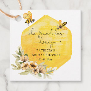 Étiquettes Cadeau Elle a trouvé sa douche nuptiale abeille florale m