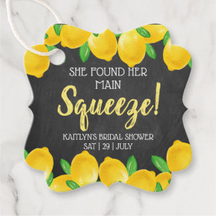 Étiquettes Cadeau Elle a trouvé sa fête de mariage au citron Main Sq
