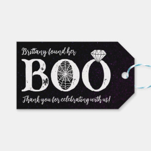 Étiquettes-cadeau Elle a trouvé son Boo Black Halloween Shower de Ma