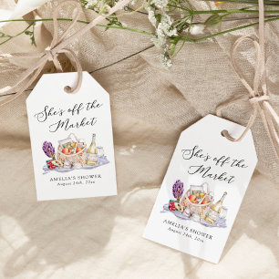 Étiquettes-cadeau Elle est hors du marché Fête de fiançailles au mar