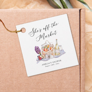 Étiquettes Cadeau Elle est hors du marché Fête de fiançailles au mar