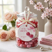 Elle est la cerise sur le ruban rouge rose Baby Sh