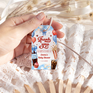 Étiquettes-cadeau Elle est prête à éclater Garçon Baby Shower Merci