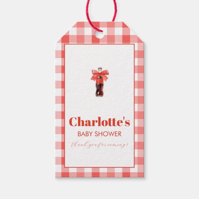 Étiquettes-cadeau Elle est prête à faire éclater la baby shower au s (Devant)