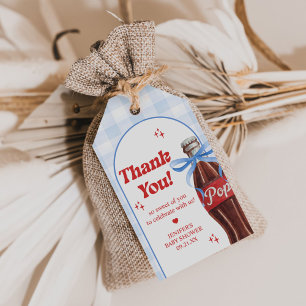 Étiquettes-cadeau Elle est prête à faire éclater la Baby Shower Soda