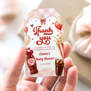 Étiquettes-cadeau Elle est prête à faire éclater le soda Baby Shower