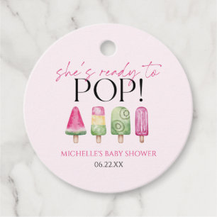 Étiquettes Cadeau Elle est prête à pop ! Baby shower Popsicle