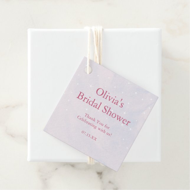 Étiquettes Cadeau Elle est sur un nuage 9 Baby Shower Rose Pastel Rê (En situation)