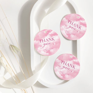 Étiquettes Cadeau Elle est sur un nuage rose neuf Merci