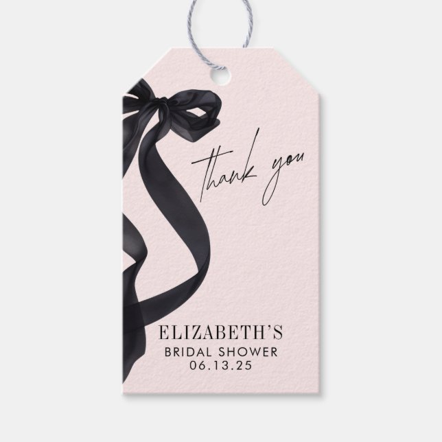 Étiquettes-cadeau Elle joue la faveur de la Fête des mariées de noeu (Devant)