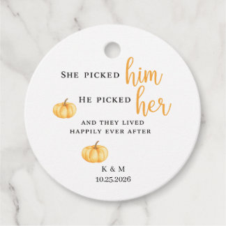 Étiquettes Cadeau Elle l'a choisi, il l'a choisie, faveur de mariage