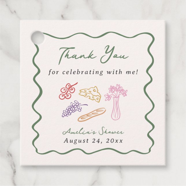 Étiquettes Cadeau Elle n'est pas sur le marché Tiré à la main (Devant)