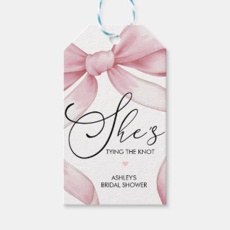 Étiquettes-cadeau Elle Noue Le Nœud Coquette Bridal Shower Personne
