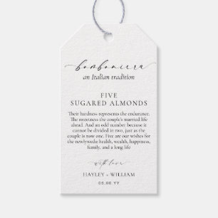 Étiquettes-cadeau Ellesmere Une Tradition Italienne 5 Amandes De Suc