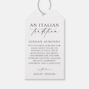Étiquettes-cadeau Ellesmere Une Tradition Italienne Des Amandes Suga