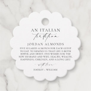 Étiquettes Cadeau Ellesmere Une Tradition Italienne Des Amandes Suga