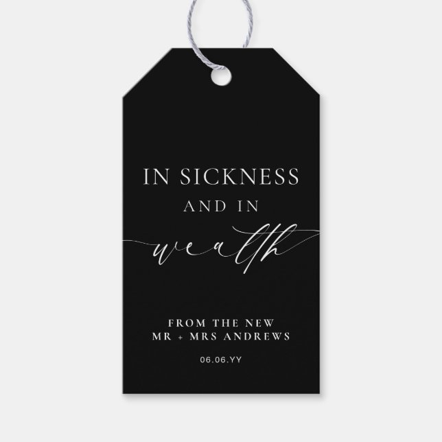 Étiquettes-cadeau EllesmereIn Mariage de loterie de richesse de mala (Devant)