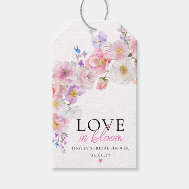Étiquettes-cadeau Eloise Rose Floral Love En Fleur Mariage Shower (Devant)