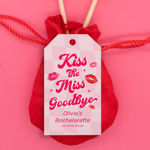 Étiquettes-cadeau Embrasse la Miss Goodbye Bachelorette Party Favori