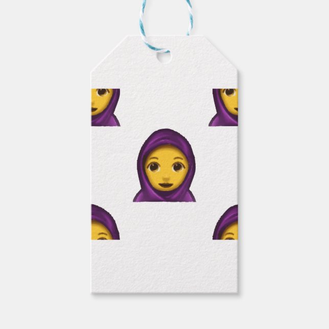 Étiquettes-cadeau emoji hajib (Devant)