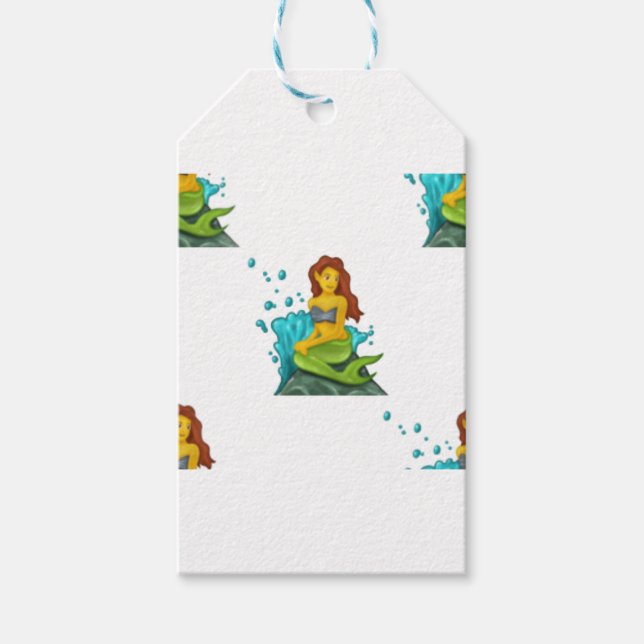 Étiquettes-cadeau emoji mermaid (Devant)