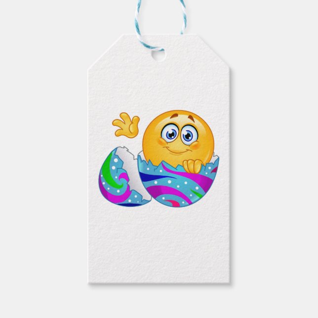 Étiquettes-cadeau Emoji oeuf de Pâques (Devant)