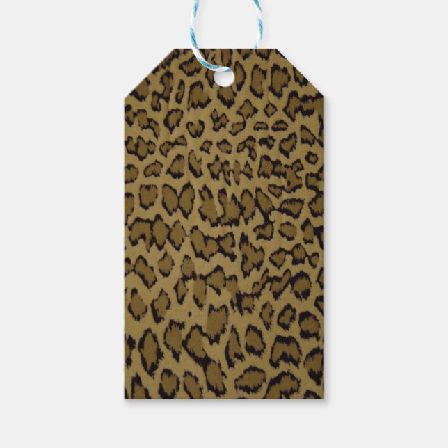 ÉTIQUETTES-CADEAU EMPREINTE DE LÉOPARD ANIMAL (Devant)
