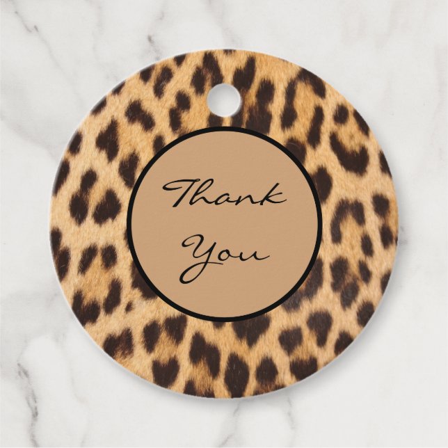 Étiquettes Cadeau empreinte de léopard animal sauvage chic (Devant)