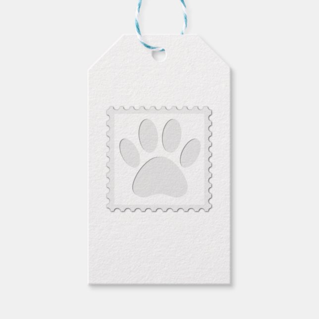 Étiquettes-cadeau Empreinte de patte de chien coupé (Devant)
