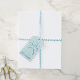Étiquettes-cadeau Empreinte de patte d'ours polaire