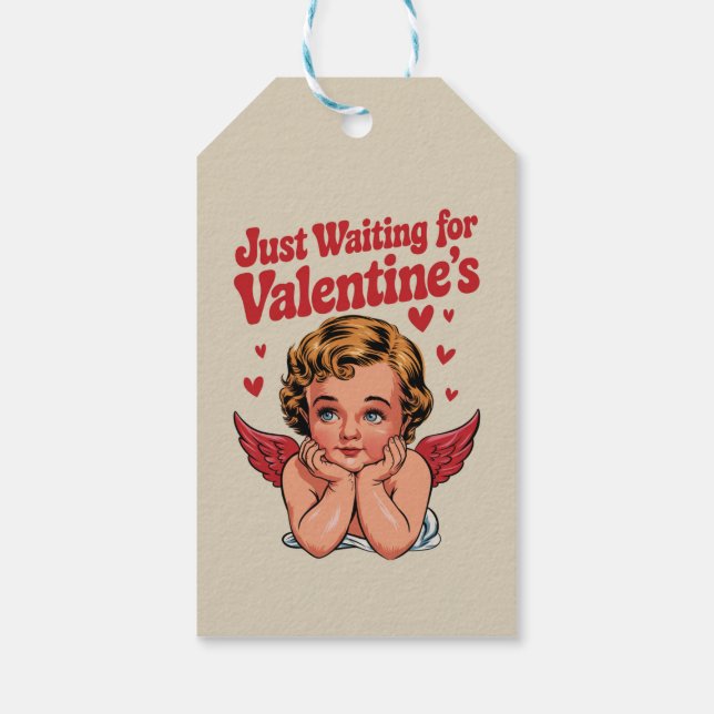 Étiquettes-cadeau En attendant simplement la Saint-Valentin Bébé Cup (Dos)