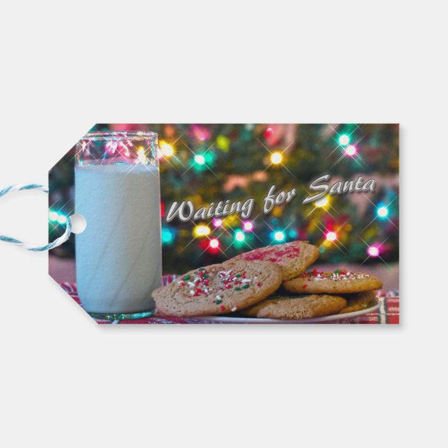 Étiquettes-cadeau En attente de Père Noël (Dos Horizontal)