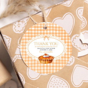 Étiquettes Cadeau en vichy Baby shower à tarte Little Cutie