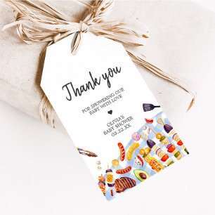 Étiquettes-cadeau en vichy BBQ Baby shower bébé Favoriser les étique