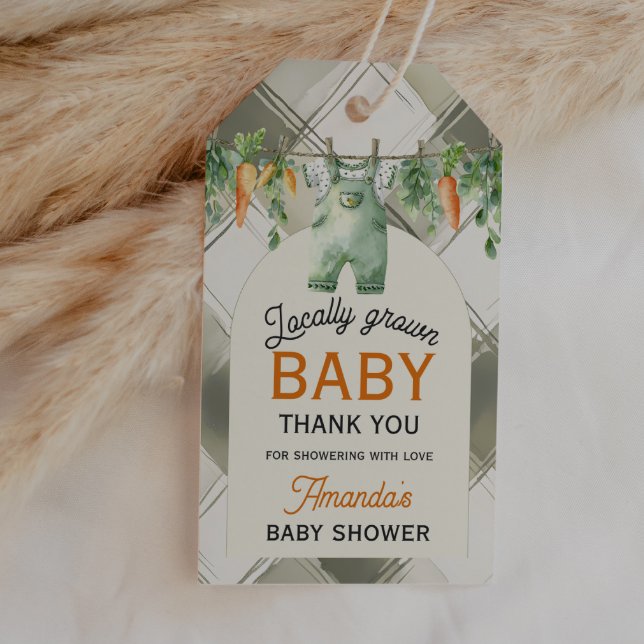 Étiquettes-cadeau en vichy Ligne De Vêtements Baby shower Cultivé Lo (Créateur téléchargé)