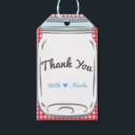 Étiquettes-cadeau En vichy rouge & Mason bleu Jar Rustic Country Fav<br><div class="desc">Customisez cependant.Objets correspondants disponibles.</div>