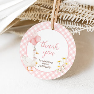 Étiquettes Cadeau en vichy Soie d'Oie Anniversaire