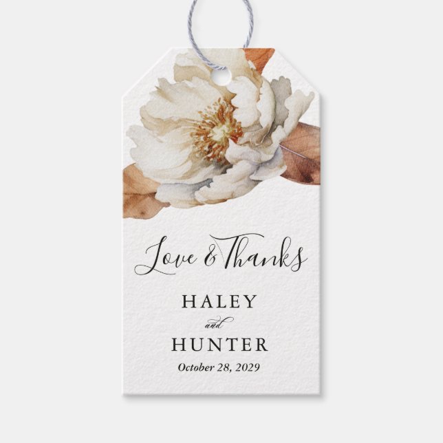 Étiquettes-cadeau Enchanted Automne Rustique Blooms Mariage botaniqu (Devant)