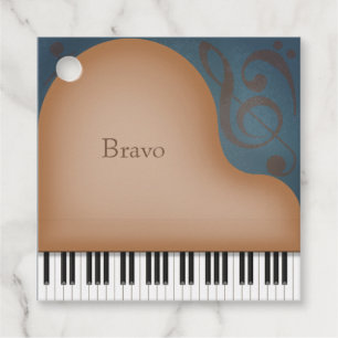 Étiquettes Cadeau "Encore" Brown Grand Piano Élégant Personnalisé