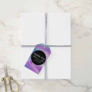 Étiquettes-cadeau Encre Liquide Colorée Tourbillon de Marbre Violet 