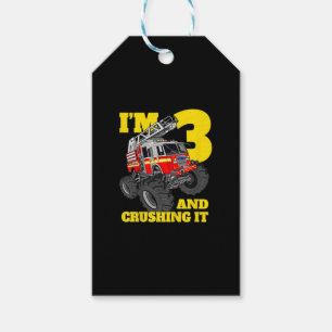 Étiquettes-cadeau Enfants Camion d'incendie 3e anniversaire garçon b
