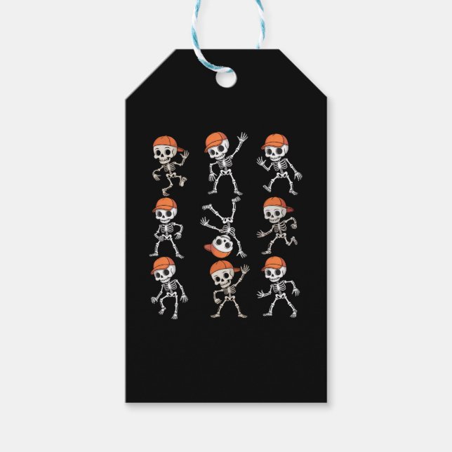 Étiquettes-cadeau Enfants Dansant Skeleton Halloween (Devant)