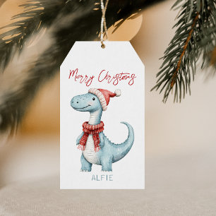 Étiquettes-cadeau Enfants Dinosaure personnalisé Noël