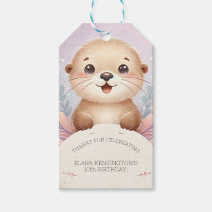 Étiquettes-cadeau Enfants Lilac Otter mignon fête d'anniversaire Fav