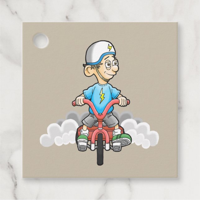 Étiquettes Cadeau Enfants motards (Devant)