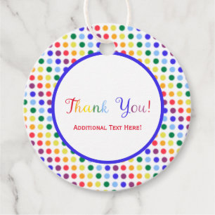 Étiquettes Cadeau Enfants Rainbow Pois Party Favoriser Merci